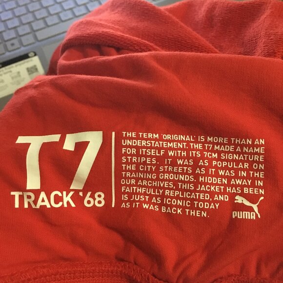 Puma T7 Track 1968 Iconic T7 Track Jacket Cotton, Men's XXL, Red, Mock Neck, NEW - Picture 6 of 7